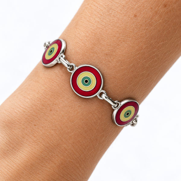 Pulseira de Olho Grego Prateada com Fecho Ímã — 4 Modelos