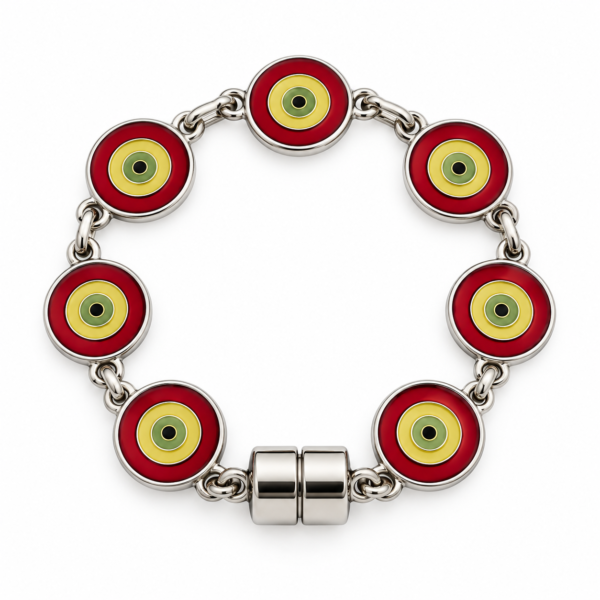 Pulseira de Olho Grego Prateada com Fecho Ímã — 4 Modelos