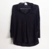 Camisa Feminina Tradicional Manga 3/4 Morcego Viscose Elastano Preta