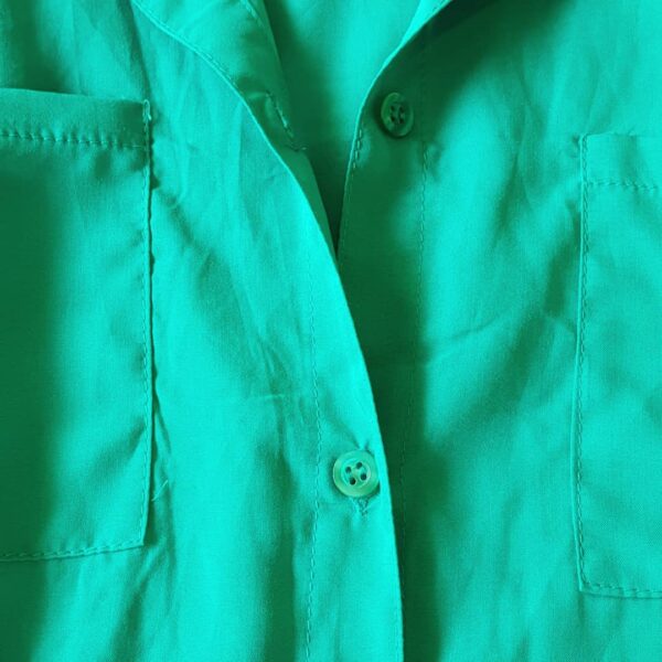 Camisa Feminina Tradicional Manga Longa Viscose Verde Turquesa