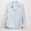 Camisa Feminina Tradicional Manga Longa Viscolinho Azul Bebê