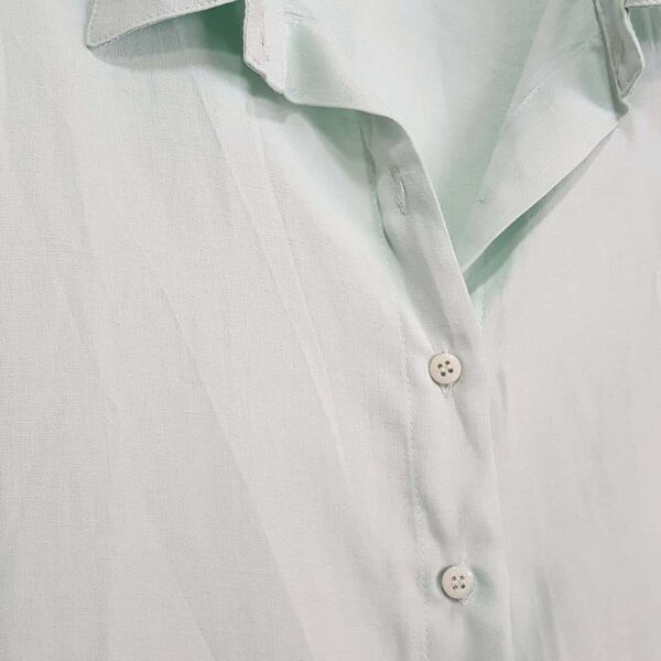Camisa Feminina Tradicional Viscolinho Manga Longa Verde Bebê