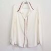 Camisa Feminina Tradicional Passamanaria Marsalla Manga Longa Viscose Off-white