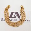 8139g Conjunto Colar Tibetano Caquinho Azul + Pulseira Elo Cadeado-22 Banho Ouro