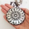 Conjunto Colar Tibetano Caquinho Branco + Pulseira Elo Cadeado-22