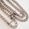 Conjunto Colar Choker + Colar Médio 2 Voltas Corrente Aço Banho Prateado