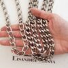 Conjunto Colar Choker + Colar Médio 2 Voltas Corrente Aço Banho Prateado