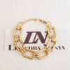 Conjunto 2 Pulseiras + Colar Elo Retangular Grande Banho Ouro Corrente Metal