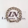 Conjunto Colar Elo Grumet-168 Diamantado + 3 Pulseiras Corrente Aço