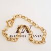 Colar Choker Banho Ouro Elo Português-145 Corrente Aço Fecho Mosquete