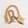 Conjunto 3 Colares Banho Ouro Choker Curto Coração Médio Elos Grandes