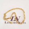 Conjunto 3 Colares Banho Ouro Coração Elos Grandes Corrente Aço