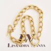 Conjunto 3 Colares Banho Ouro Coração Elos Grandes Corrente Aço