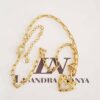 Conjunto 3 Colares Banho Ouro Coração Elos Grandes Corrente Aço