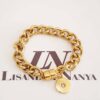 Conjunto 5 Pulseiras Pingentes Flores Escritos Banho Ouro Corrente Aço