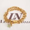 Conjunto 5 Pulseiras Pingentes Flores Escritos Banho Ouro Corrente Aço