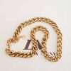Colar Médio Dourado Elo Grumet-117 45cm Colar Dourado Médio Corrente Aço Banho Ouro Elo Grumet-117 Fecho Mosquete 45cm