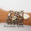 Pulseira Pingente Coração Forever Elo Grumet-317 Corrente Aço Banho Galvânico