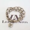 Pulseira Pingente Coração Forever Elo Grumet-317 Corrente Aço Banho Galvânico
