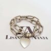 Conjunto 3 Pulseiras Banho Galvânico Elos Grandes Pingentes Corações