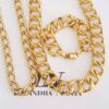 Conjunto 2 Colares + Pulseira Elo Trabalhado Banho Ouro Desconectável