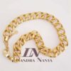 Conjunto 2 Colares + Pulseira Elo Trabalhado Banho Ouro Desconectável