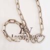 Conjunto Colar + Pulseira Combinando Elo Grande Oval Banho Galvânico Prateado