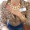 Conjunto Banho Ouro Colar + Pulseira Elos Mega Gigantes Fecho Mosquete