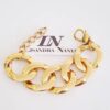 Conjunto Banho Ouro Colar + Pulseira Elos Mega Gigantes Fecho Mosquete