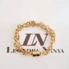 Pulseira Elo Losango Banho Ouro 2 Voltas Corrente Aço