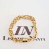Conjunto 4 Pulseiras Banho Ouro coração Detalhe Preto Corrente Aço