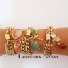 Pulseira Pingente Gota Quartzo Verde Banho Ouro Corrente Aço Elo Grumet-98 