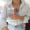 Colar Choker Elo Grumet-117 Banho Ouro Corrente Aço Fecho Mosquete