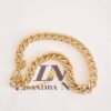 Colar Choker Elo Grumet-117 Banho Ouro Corrente Aço Fecho Mosquete