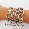 Conjunto Prateado 3 Pulseiras Fecho Ímã 18cm