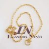Conjunto 3 Colares + Pulseira Pingente Anjo da Guarda Coração Banho Ouro