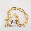 Colar Choker Elo Oval Grande Banho Ouro Corrente Metal (37cm)