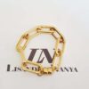Pulseira Elo Oval Grande Banho Ouro Corrente Metal Fecho Ímã (18cm)