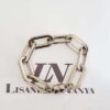 Conjunto 2 Colares + Pulseira Elos Ovais Gigantes Banho Galvânico Prateado