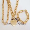Conjunto Dourado 2 Colares + 1 Pulseira Conjunto Correntes Grossas Banho Ouro 2 Colares + Pulseira Fecho Ímã