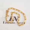 Colar Choker Elo Retangular-24 Banho Ouro Corrente Aço Fecho Mosquete