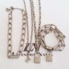 Conjunto 3 Colares + 1 Pulseira Pingentes Cadeado Carta Amor Banho Prateado