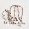 Conjunto 3 Colares + 1 Pulseira Pingentes Cadeado Carta Amor Banho Prateado
