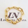 Pulseira Elo Oval-423 Banho Ouro 1 Volta Corrente Aço Fecho Ímã