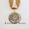 8362c Colar Tibetano Mandala Caquinho Cerâmica Branca 4 Voltas Elo Português-23