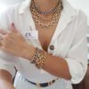 Conjunto 3 Colares + 3 Pulseiras Mistos Banho Ouro e Prateado Combinados
