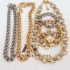 Conjunto 3 Colares + 3 Pulseiras Mistos Banho Ouro e Prateado Combinados