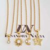 Conjunto 4 Colares Pingentes Sol Lua Estrela Luz Banho Ouro Elo Meia Cana-334
