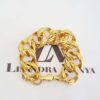 Conjunto 3 Pulseiras Trabalhadas Banho Ouro Elos Conectáveis Grandes Metal