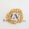 Pulseira Elo Médio-430 2 Banho Ouro 2 Voltas Corrente Aço Fecho Ímã